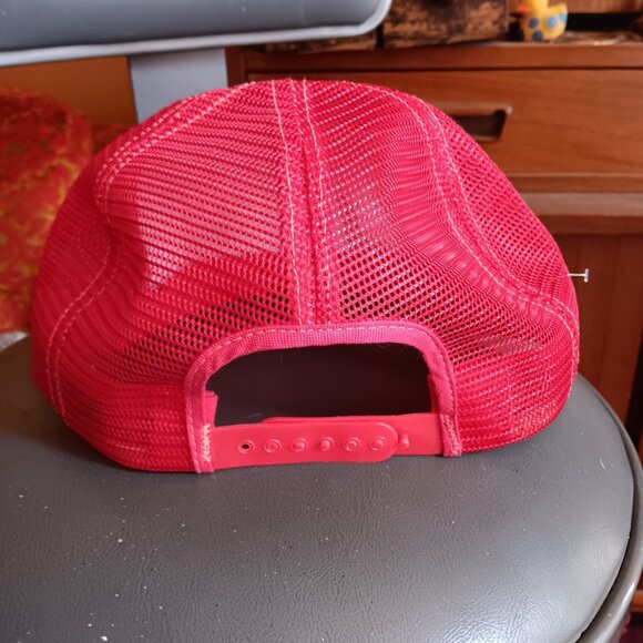 Vintage Coors Red Mesh Trucker Hat Gold Embroidery Snapback USA NOS NEW - Picture 4 of 6